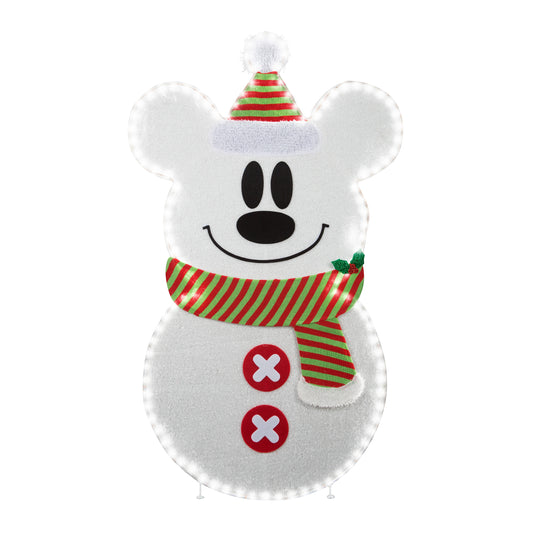 Gemmy Holiday Flat Tastics Mickey Stylized Snowman 45" Disney, Multicolored