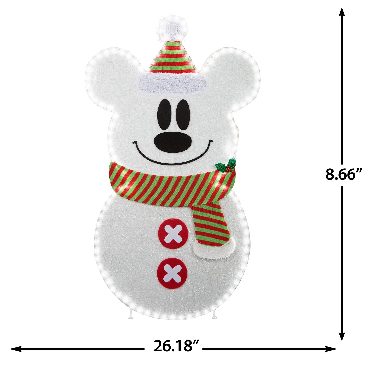 Holiday Flat Tastics Mickey Stylized Snowman 45" Disney dimensions