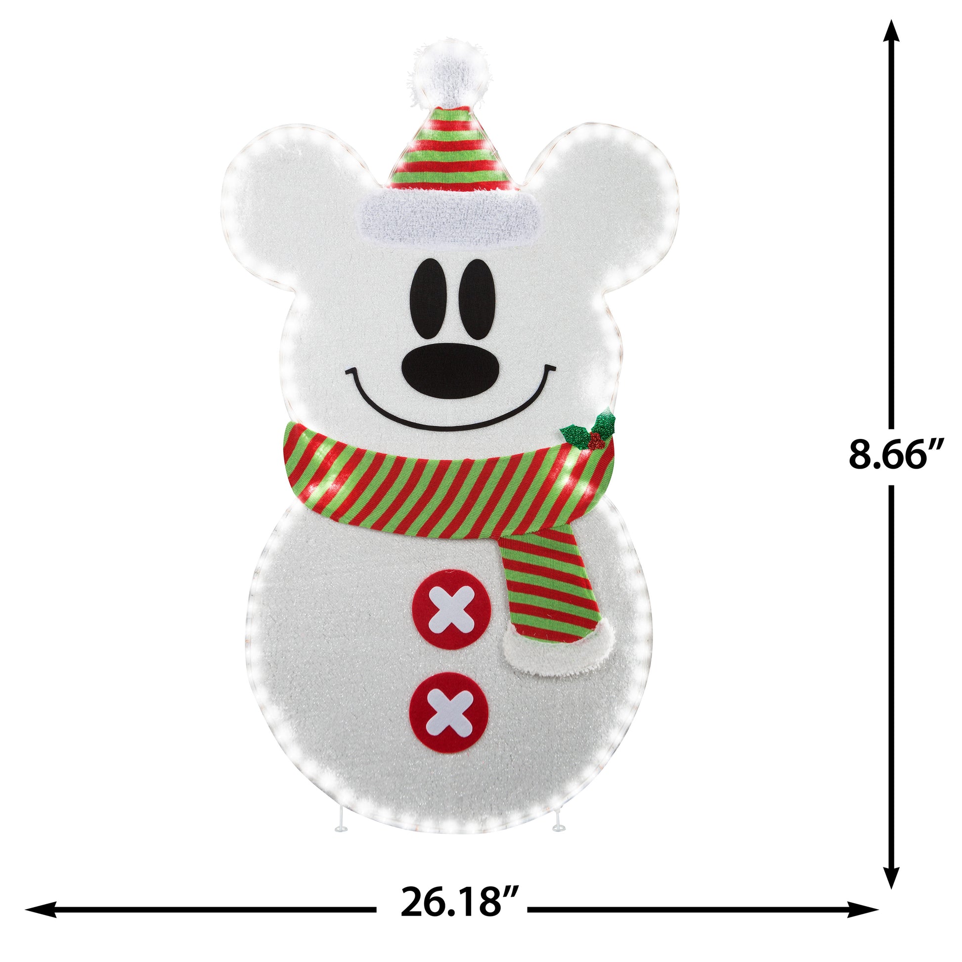 Holiday Flat Tastics Mickey Stylized Snowman 45" Disney dimensions
