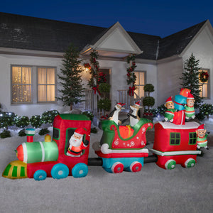 Gemmy Colossal Christmas Inflatable Train, 6.5 ft Tall, Multi