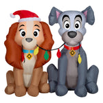 Load image into Gallery viewer, Gemmy Airblown Disney Lady and the Tramp Scene Christmas Inflatable, 4-Ft, LED Yard Decor
