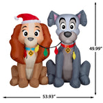 Load image into Gallery viewer, Gemmy Airblown Disney Lady and the Tramp Scene Christmas Inflatable, 4-Ft, LED Yard Decor
