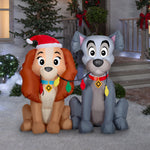 Load image into Gallery viewer, Gemmy Airblown Disney Lady and the Tramp Scene Christmas Inflatable, 4-Ft, LED Yard Decor
