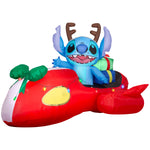 Load image into Gallery viewer, Gemmy Airblown Disney Stitch in Red Speeder Car with Light String Christmas Inflatable, 4-Ft, LED Yard Decor
