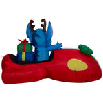 Load image into Gallery viewer, Gemmy Airblown Disney Stitch in Red Speeder Car with Light String Christmas Inflatable, 4-Ft, LED Yard Decor

