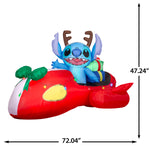 Load image into Gallery viewer, Gemmy Airblown Disney Stitch in Red Speeder Car with Light String Christmas Inflatable, 4-Ft, LED Yard Decor
