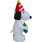 Load image into Gallery viewer, Gemmy Airblown Inflatable Snoopy w/ Stylized Christmas Tree and Red/White Striped Hat Peanuts , 3.5 ft Tall
