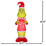 Load image into Gallery viewer, Gemmy Christmas Airblown Inflatable Grinch Holding Candy Cane Hearts S LG Dr. Seuss, 6.5 ft Tall
