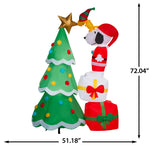 Load image into Gallery viewer, Gemmy Airblown Peanuts Snoopy with Woodstock Decorating Tree Christmas Inflatable, 6-Ft, LED Yard Decor

