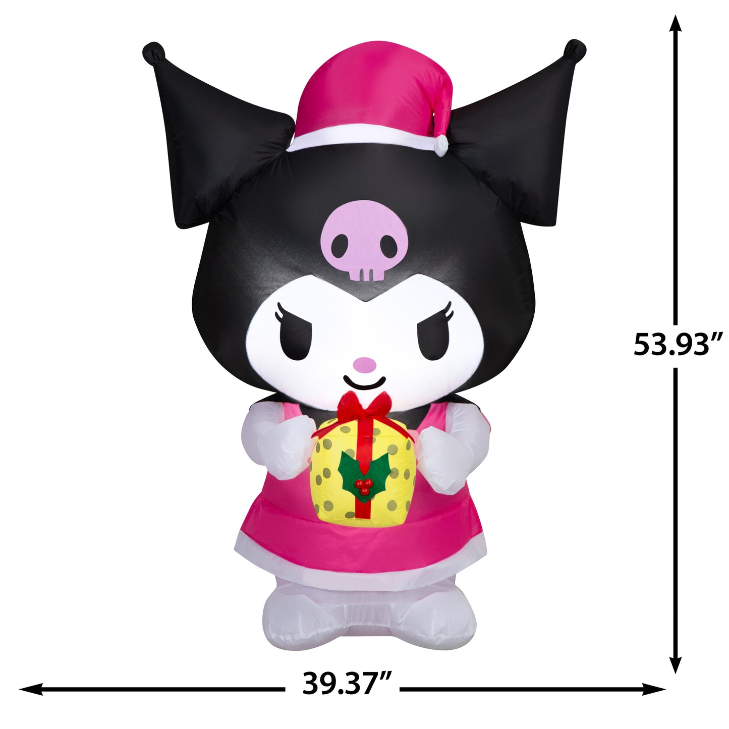 4.5-Ft Sanrio Kuromi with Yellow Present Christmas Inflatable dimensions