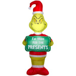 Load image into Gallery viewer, Gemmy Airblown Dr. Seuss Grinch I'm Here for the Presents Christmas Inflatable, 5.5-Ft, LED Yard Decor
