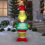 Load image into Gallery viewer, Gemmy Airblown Dr. Seuss Grinch I'm Here for the Presents Christmas Inflatable, 5.5-Ft, LED Yard Decor
