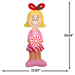 Load image into Gallery viewer, Gemmy Airblown Dr. Seuss Cindy Lou Who with Peppermint Christmas Inflatable, 5-Ft, LED Yard Decor
