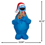 Load image into Gallery viewer, Gemmy Airblown Sesame Street Cookie Monster with Santa Hat and Scarf Christmas Inflatable, 3.5-Ft, LED Yard Decor
