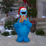 Load image into Gallery viewer, Gemmy Airblown Sesame Street Cookie Monster with Santa Hat and Scarf Christmas Inflatable, 3.5-Ft, LED Yard Decor
