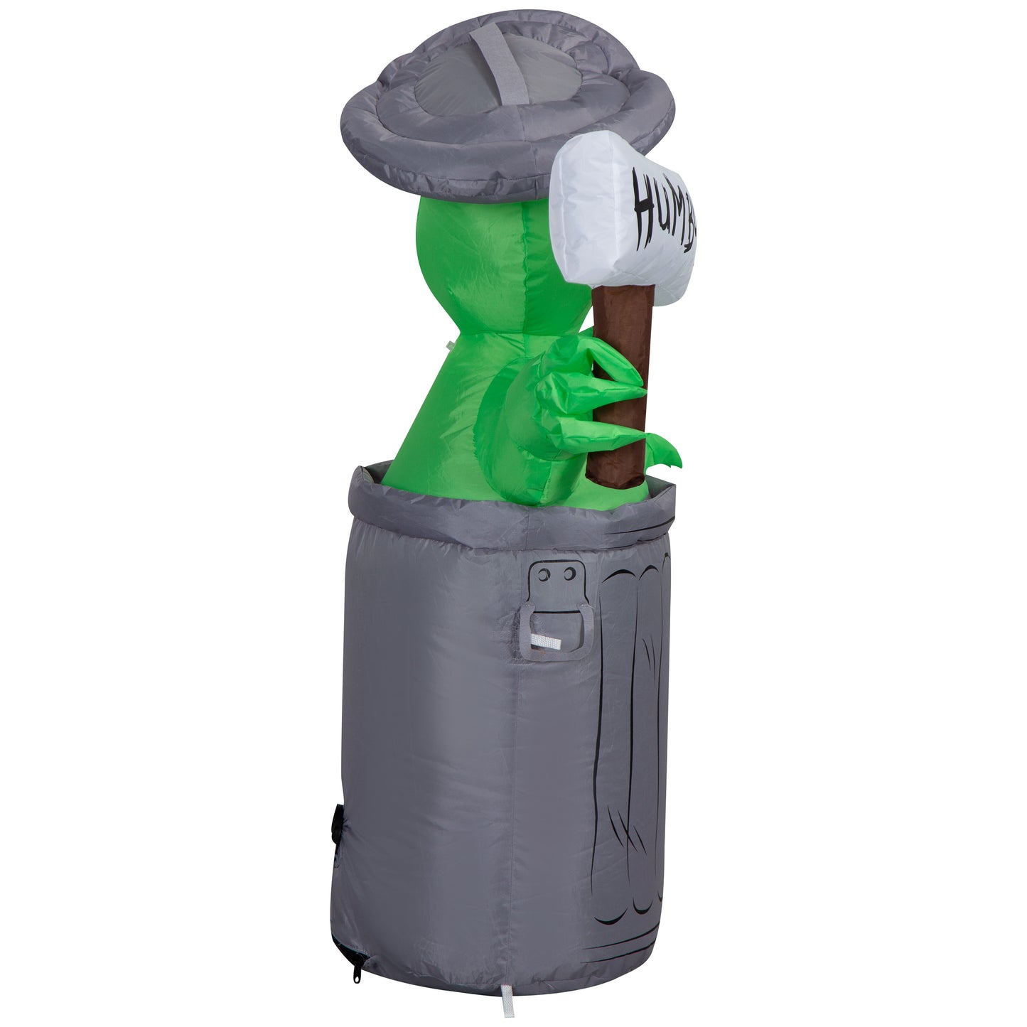 3.5-Ft Sesame Street Oscar the Grouch with Hum Bug Sign Christmas Inflatable image 4