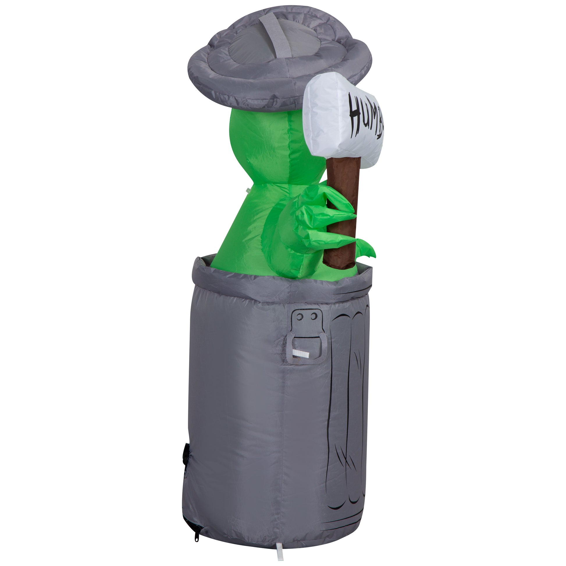 3.5-Ft Sesame Street Oscar the Grouch with Hum Bug Sign Christmas Inflatable image 4