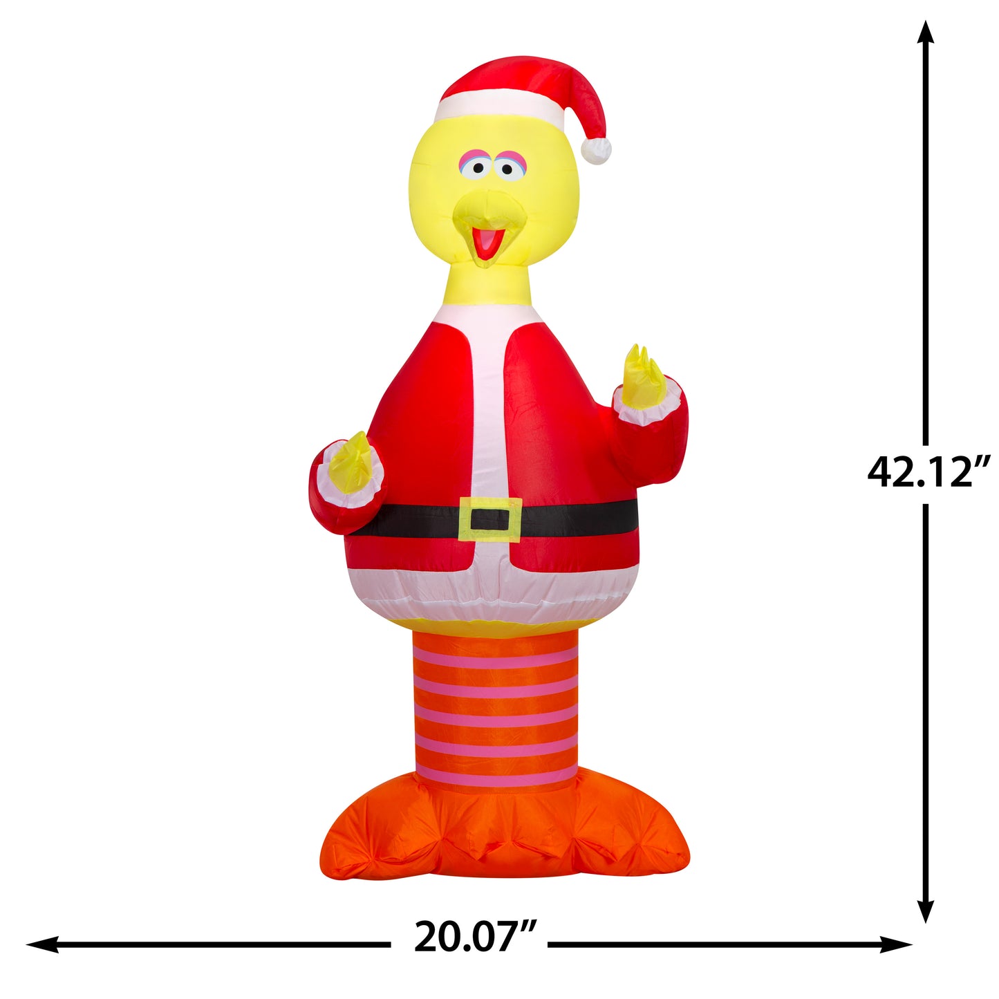 3.5-Ft Sesame Street Big Bird in Santa Suit Christmas Inflatable dimensions