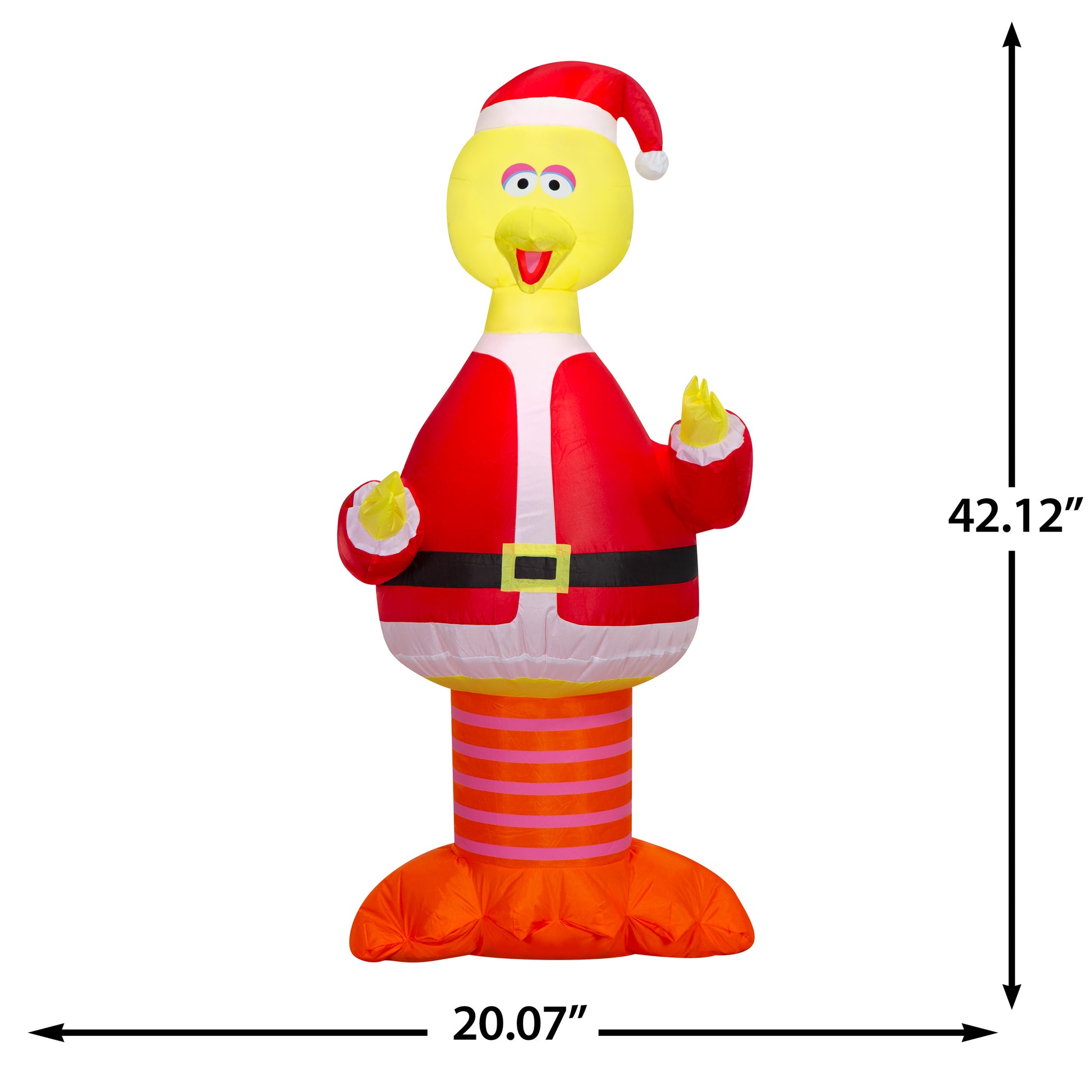 3.5-Ft Sesame Street Big Bird in Santa Suit Christmas Inflatable dimensions
