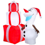 Load image into Gallery viewer, Gemmy Airblown Disney Olaf with Presents Christmas Inflatable, 4-Ft, LED Yard Decor
