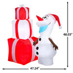 Load image into Gallery viewer, Gemmy Airblown Disney Olaf with Presents Christmas Inflatable, 4-Ft, LED Yard Decor
