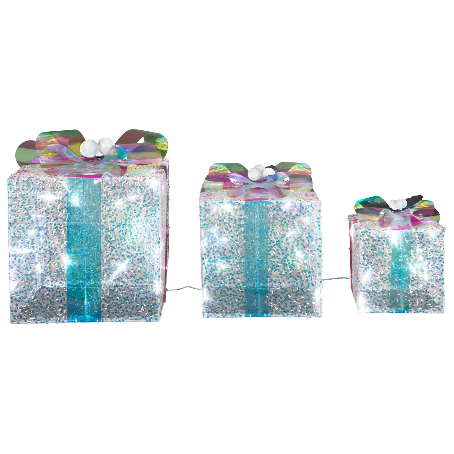 Lighted Gift Boxes, Set of 3, LED Christmas Yard Décor