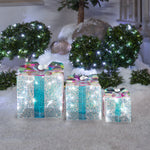 Load image into Gallery viewer, Gemmy Lighted Gift Boxes, Set of 3, LED Christmas Yard Decor
