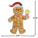 Load image into Gallery viewer, Gemmy Gingerbread Man Christmas Decoration 36 Inch Pre-Lit LED Indoor/Outdoor Holiday Decor
