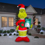 Load image into Gallery viewer, Gemmy Airblown Grinch Fuzzy Plush Grinch Christmas Inflatable, 10-Ft, LED Yard Decor
