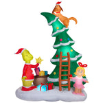 Load image into Gallery viewer, Gemmy Airblown Inflatable 11.5ft Christmas Light Grinch w/Cindy Lou and Max on Christmas Tree Scene Dr. Seuss Christmas Yard Decor

