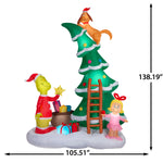Load image into Gallery viewer, Gemmy Airblown Inflatable 11.5ft Christmas Light Grinch w/Cindy Lou and Max on Christmas Tree Scene Dr. Seuss Christmas Yard Decor
