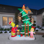 Load image into Gallery viewer, Gemmy Airblown Inflatable 11.5ft Christmas Light Grinch w/Cindy Lou and Max on Christmas Tree Scene Dr. Seuss Christmas Yard Decor

