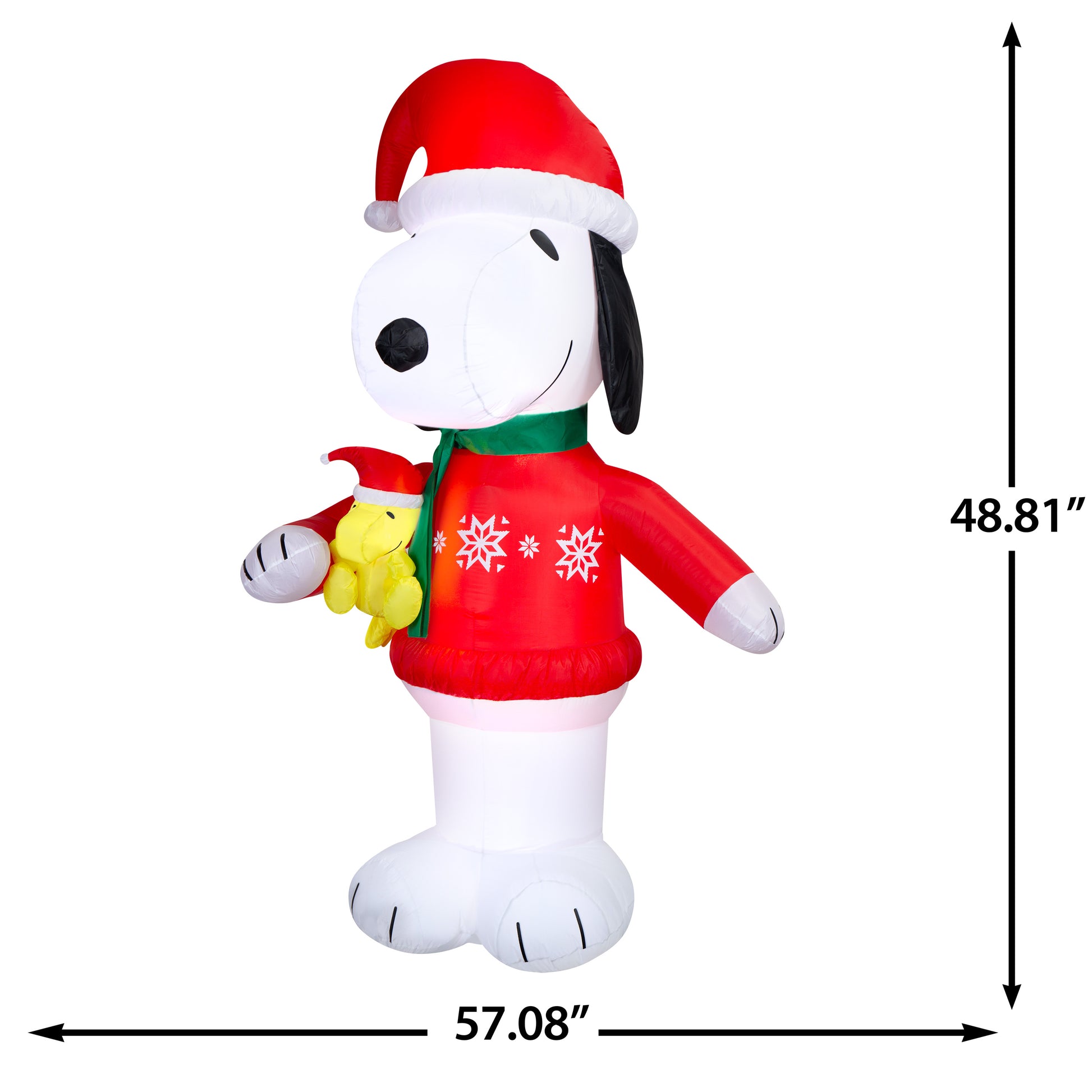 8-Ft Snoopy in Snowflake Sweater Christmas Inflatable dimensions