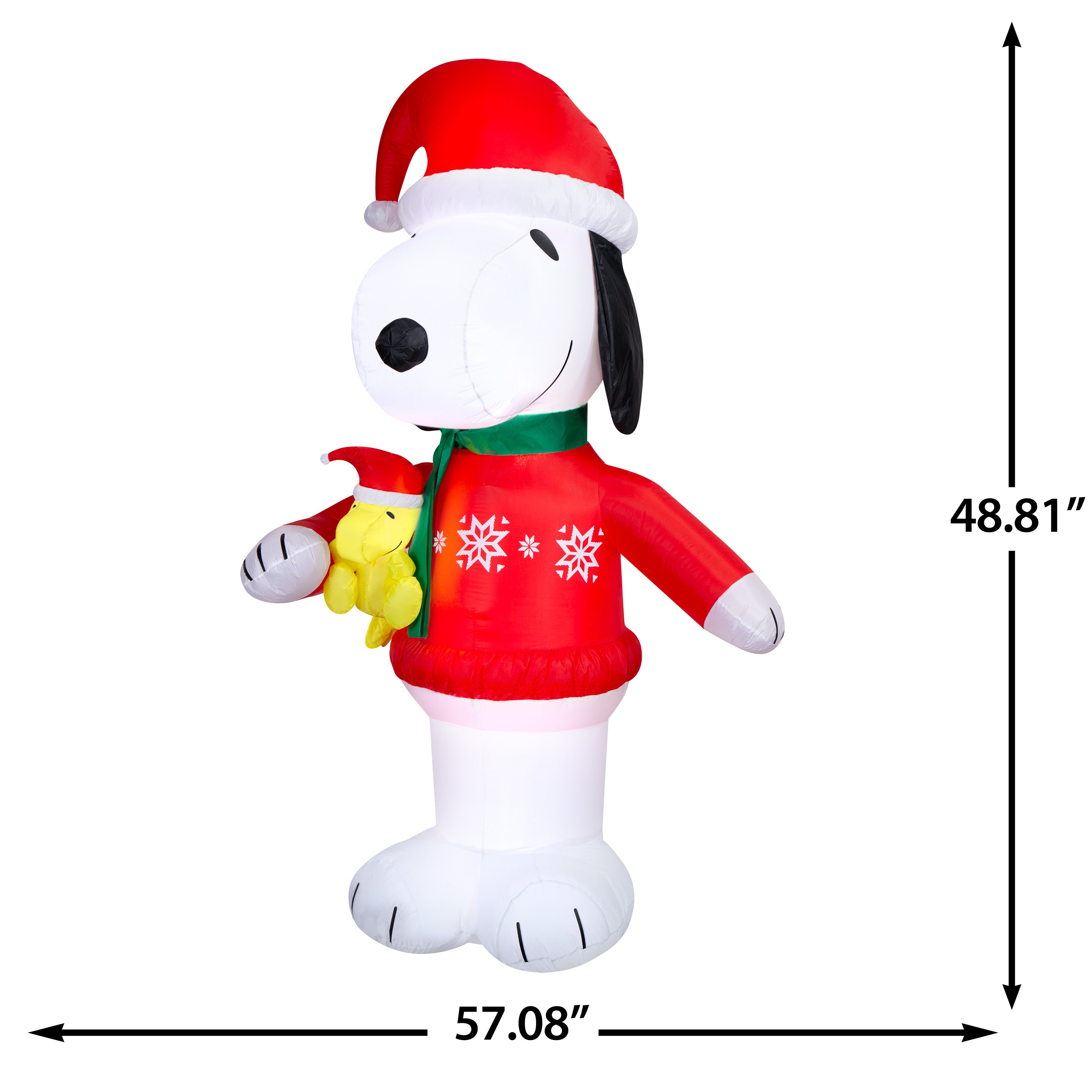 Gemmy Christmas Airblown Inflatable Snoopy in Snowflake Sweater Peanuts, 8 ft Tall