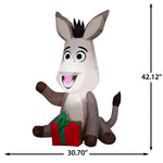 Load image into Gallery viewer, Gemmy Airblown Shrek Donkey with Present Christmas Inflatable, 3.5-Ft, LED Yard Decor
