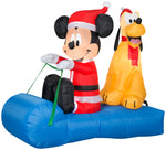 Load image into Gallery viewer, Gemmy Christmas Airblown Inflatable Inflatable Mickey Mouse and Pluto Sledding Scene, 4.5 ft Tall
