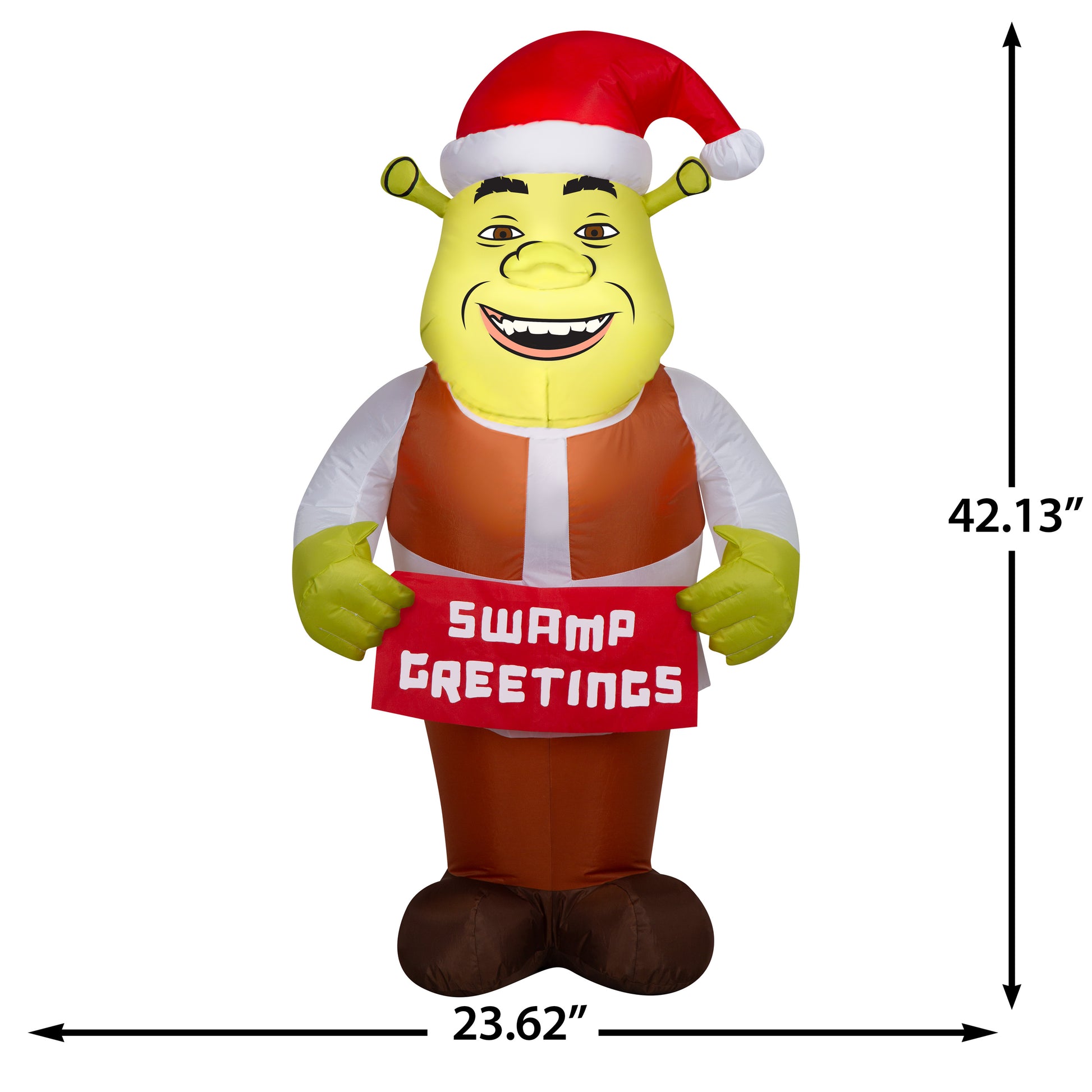 3.5-Ft Shrek with Santa Hat Christmas Inflatable dimensions