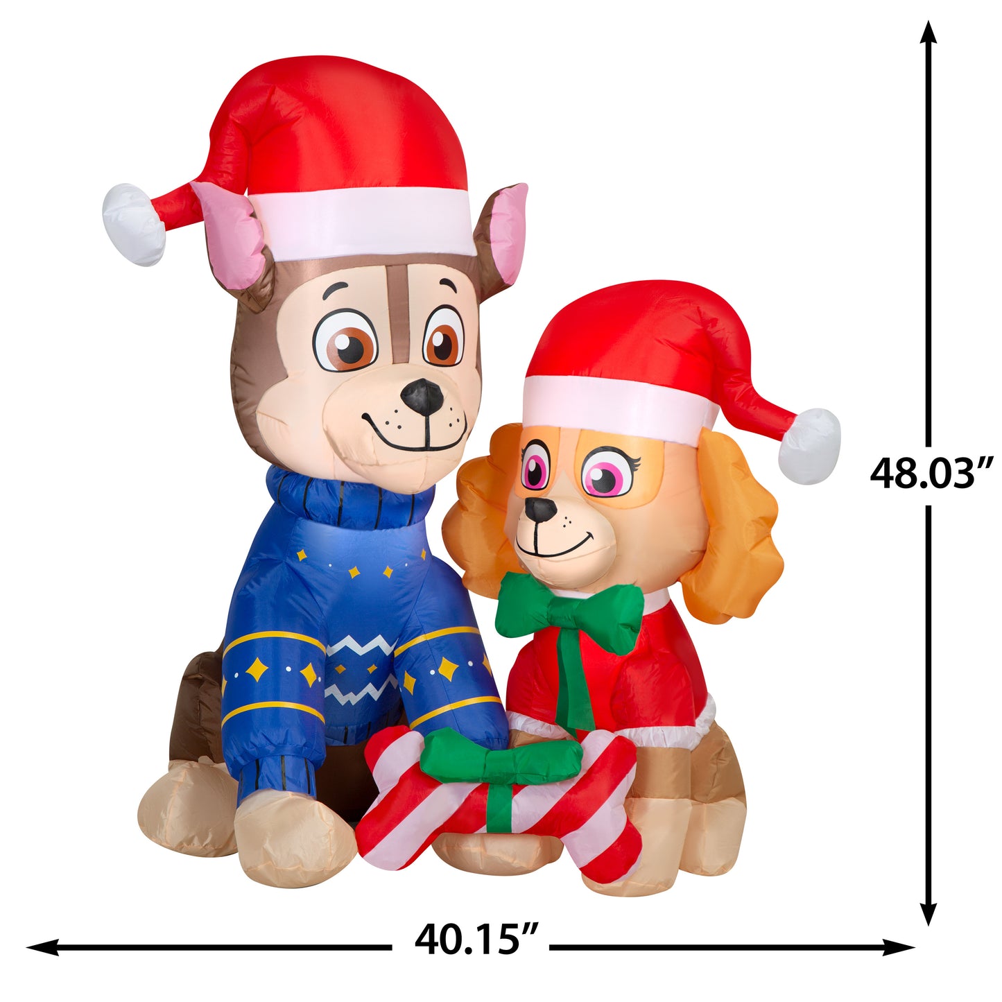 4-Ft PAW Patrol Chase and Skye Scene Christmas Inflatable dimensions