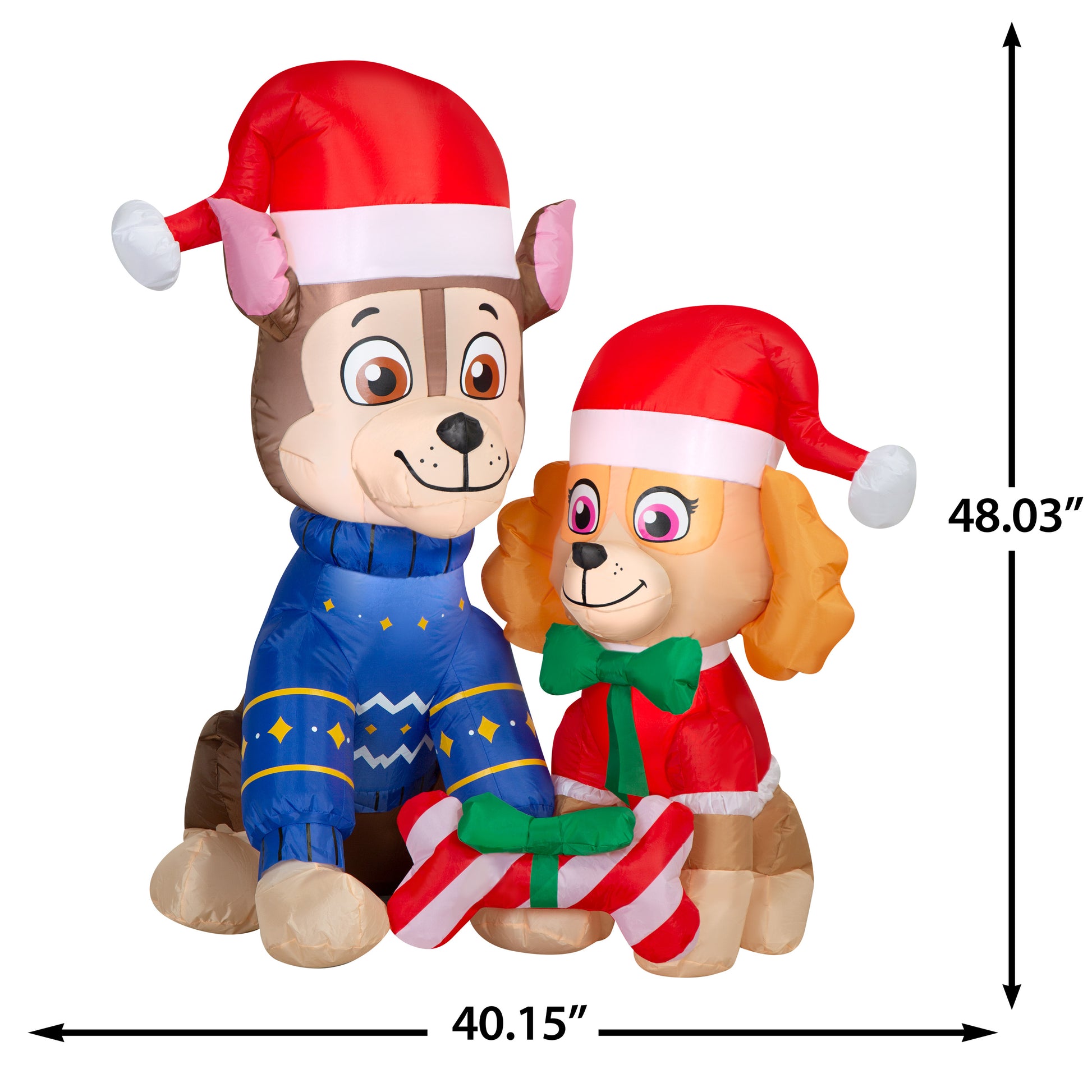 4-Ft PAW Patrol Chase and Skye Scene Christmas Inflatable dimensions