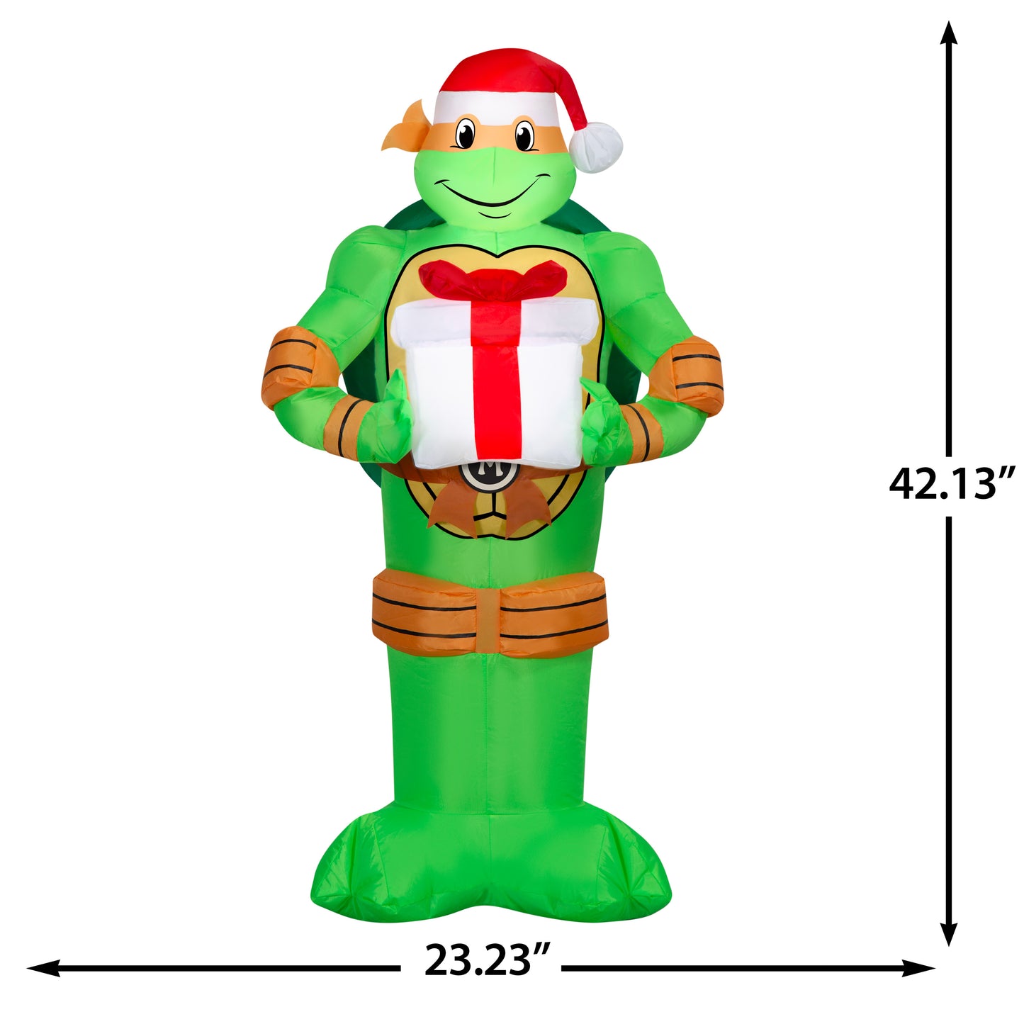 3.5-Ft TMNT Michelangelo with Present Christmas Inflatable dimensions
