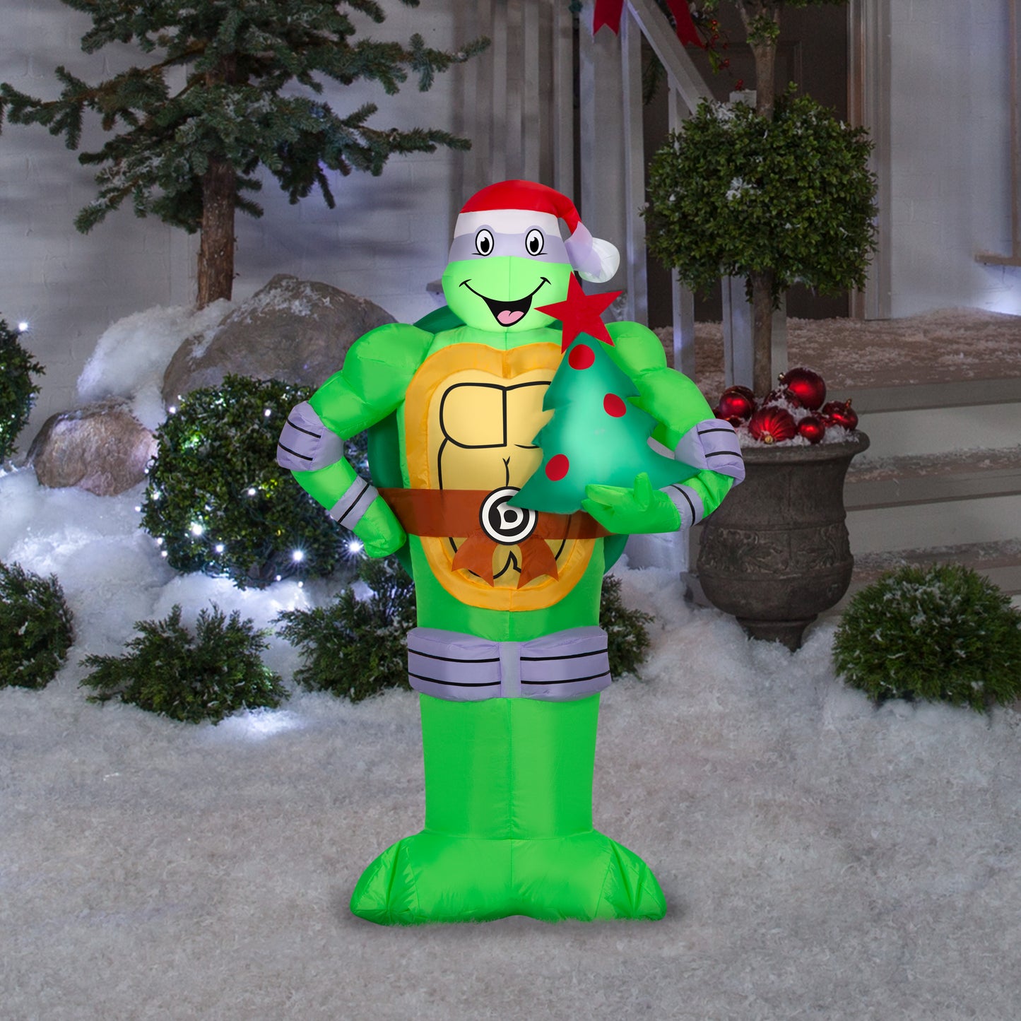 3.5-Ft TMNT Donatello with Christmas Tree Christmas Inflatable lifestyle