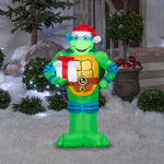 Load image into Gallery viewer, Gemmy Airblown TMNT Leonardo with Present Christmas Inflatable, 3.5-Ft, LED Yard Decor
