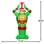 Load image into Gallery viewer, Gemmy Airblown TMNT Raphael with Present Christmas Inflatable, 4-Ft, LED Yard Decor
