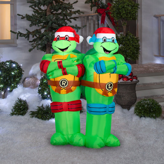 4-Ft TMNT Leonardo and Raphael Scene Christmas Inflatable lifestyle