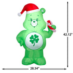 Load image into Gallery viewer, Gemmy Airblown Care Bears Good Luck in Santa Hat with Candy Cane Christmas Inflatable, 3.5-Ft, LED Yard Decor
