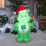 Load image into Gallery viewer, Gemmy Airblown Care Bears Good Luck in Santa Hat with Candy Cane Christmas Inflatable, 3.5-Ft, LED Yard Decor
