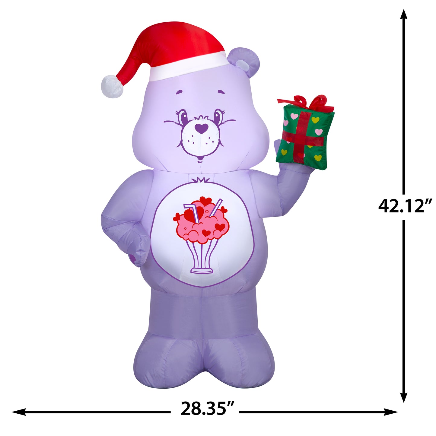 3.5-Ft Care Bears Share Bear with Present Christmas Inflatable dimensions