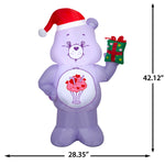 Load image into Gallery viewer, Gemmy Airblown Care Bears Share in Santa Hat with Present Christmas Inflatable, 3.5-Ft, LED Yard Decor
