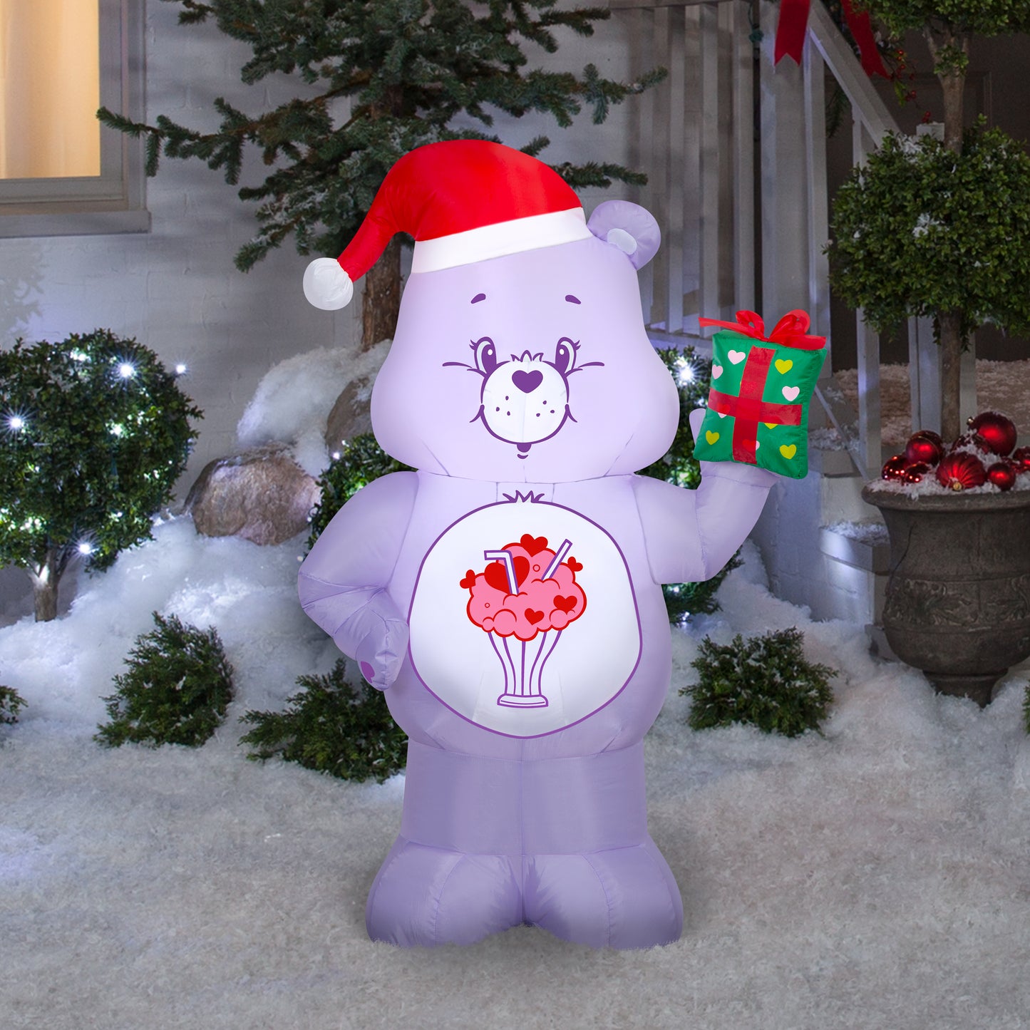 3.5-Ft Care Bears Share Bear with Present Christmas Inflatable lifestyle