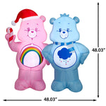 Load image into Gallery viewer, Gemmy Airblown Care Bears Cheer and Grumpy with Candy Cane Scene Christmas Inflatable, 4-Ft, LED Yard Decor
